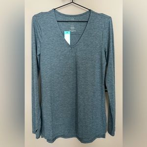 NWT We Wander Women’s Teal Green Feather Stretch Phoebe Top Size Small